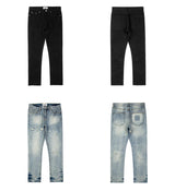 original tie dyed ripped flared denim jean for men streetwear washed hole casual stacked jeans pants mens slim fit jeans 2023 unique jeans style 3752