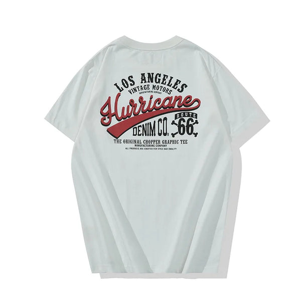 Harajuku Melting smiley – Summer Mens Short Sleeved New Retro Motorcycle Letter Printi