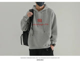 Fashionable Korean Personalized Hooded Sweatshirt Men's Letter Autumn and Winter Tops Japanese Casual Loose Pullover Jacket Tops
