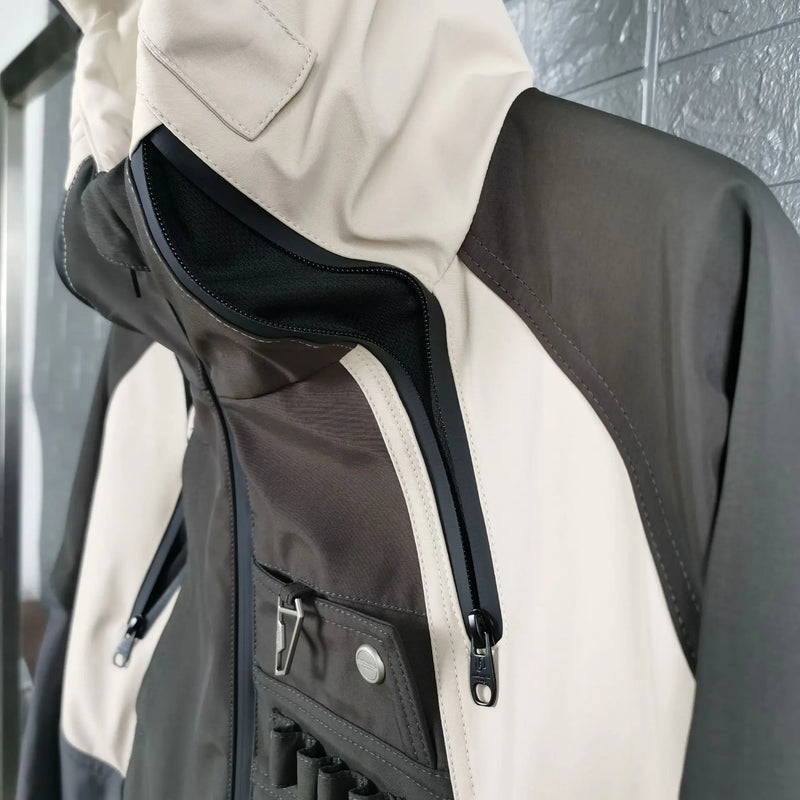 New 2023 Men Under My Car Parka All Track Zipper Casual Mess Inside Windbreaker With Hoody Trench Jackets Coat Outdoor  #A07