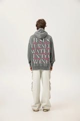 24ss Vintage SM Brand Fashion Washed Distressed stir fried salt high gram heavy vintage looped hoodie hooded sweatshirt