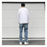 patchwork design denim flare jeans pants men casual zipper straight biker trousers jeans fashion streetwear hip hop jean joggers unique joggers style 2605