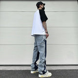 color washed denim mens jeans pants fashion graffiti patchwork loose biker red jeans streetwear hip hop casual straight pants unique jeans style 5192