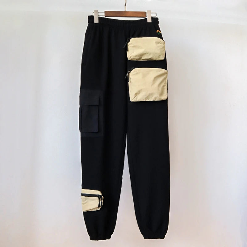 urban streetwear cactus jack cargo joggers pants harajuku hip hop multi pocket loose casual cargo sweatpants men baggy unique joggers style 5055
