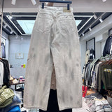 graffiti ink paint print straight pants urban fashion pants