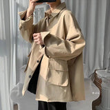 Original shirt men long-sleeved Korean style trendy loose handsome work shirt ins trendy brand spring and autumn jacket Y2K top