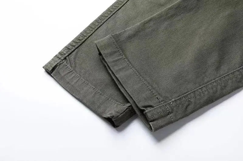 mens high street jeans casual hip hop military cargo pockets trousers new fashion slim fit zipper skinny denim pants joggers unique joggers style 2709
