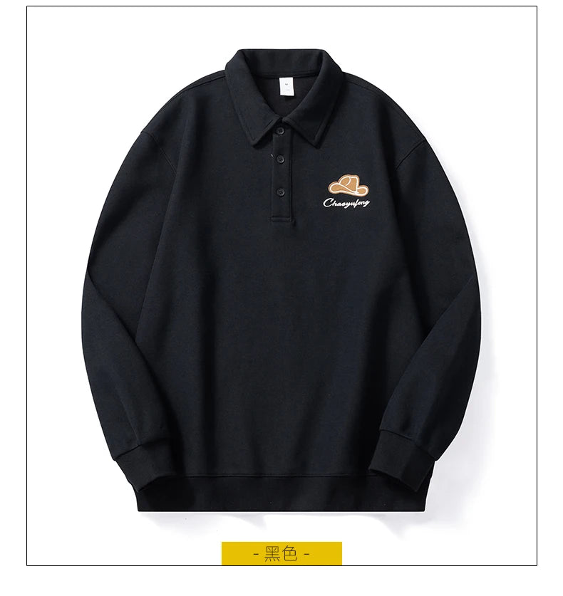 Men Embroidery Fashion Loose Casual Pullover Sweatshirt Spring Autumn
