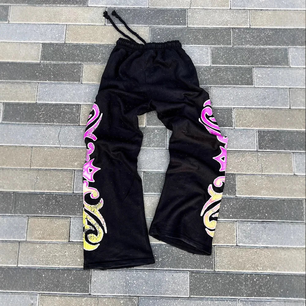 Y2k Long Sleeved Hoodie Sweatshirt Oversized Streetwear Fall Winter Rooted Vintage Punk Cartoon Printed Pattern