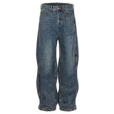mens blue baggy jeans irregular patchwork streetwear hip hop loose jeans trousers male luxury designer denim pants unique jeans style 376