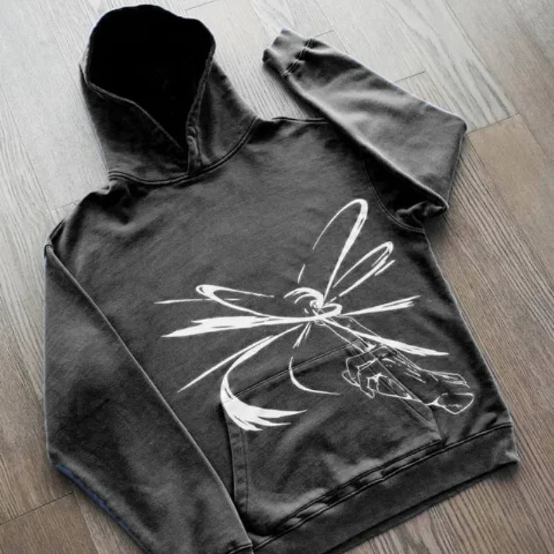 Y2K Womens Clothing Sweatshirt Pullover Long Sleeve Tops Oversize Streetwear