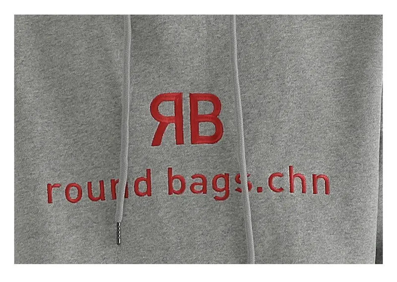 Fashionable Korean Personalized Hooded Sweatshirt Men's Letter Autumn and Winter Tops Japanese Casual Loose Pullover Jacket Tops