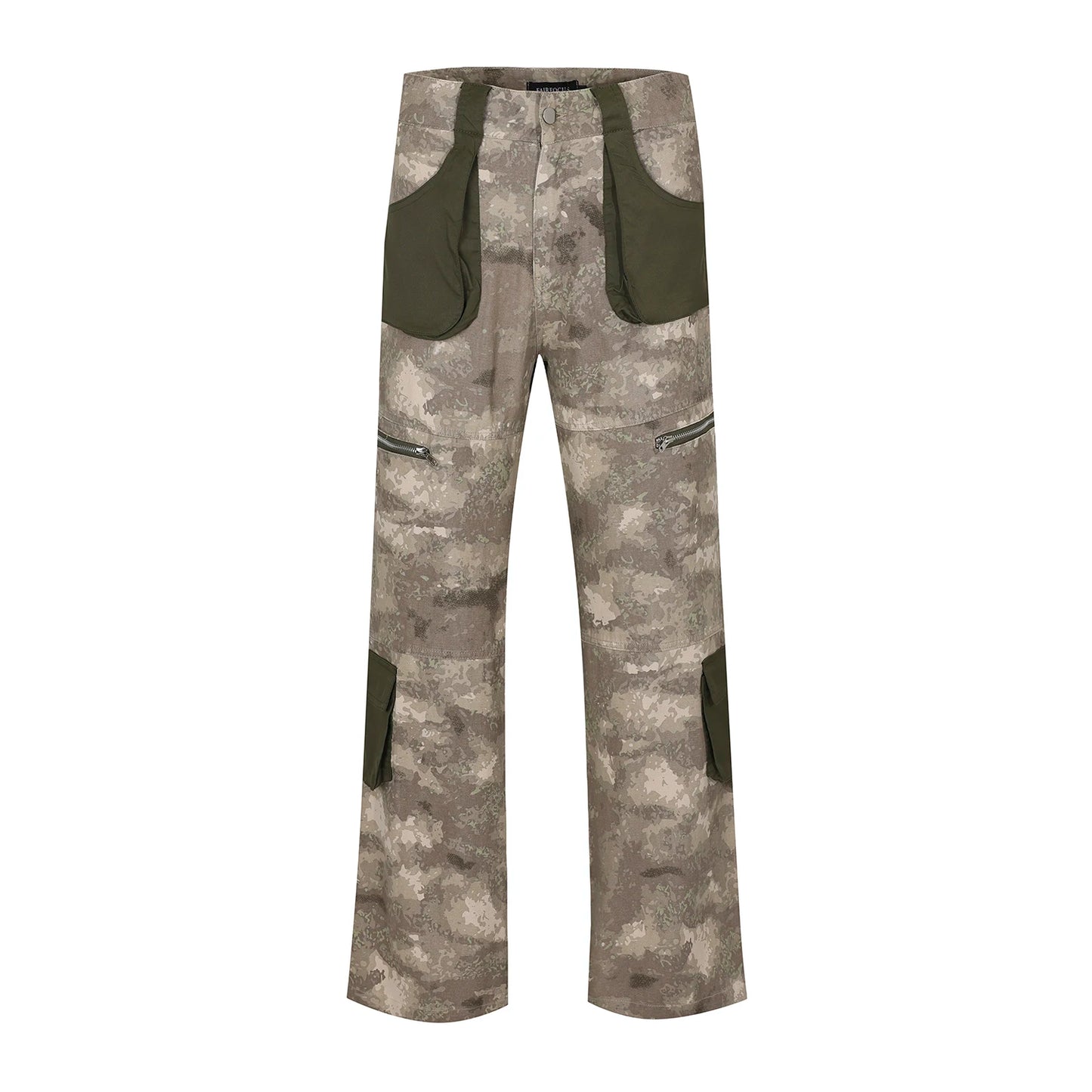 vintage camouflage denim jean street wear functioncan patches casual jeans pants mens baggy straight leg camou jeans overalls ripped baggy denim