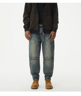 men streetwear fashion loose casual plus size denim harem jeans pant cityboy retro splice pocket cargo jeans trousers 40 38 unique cargo style 3202