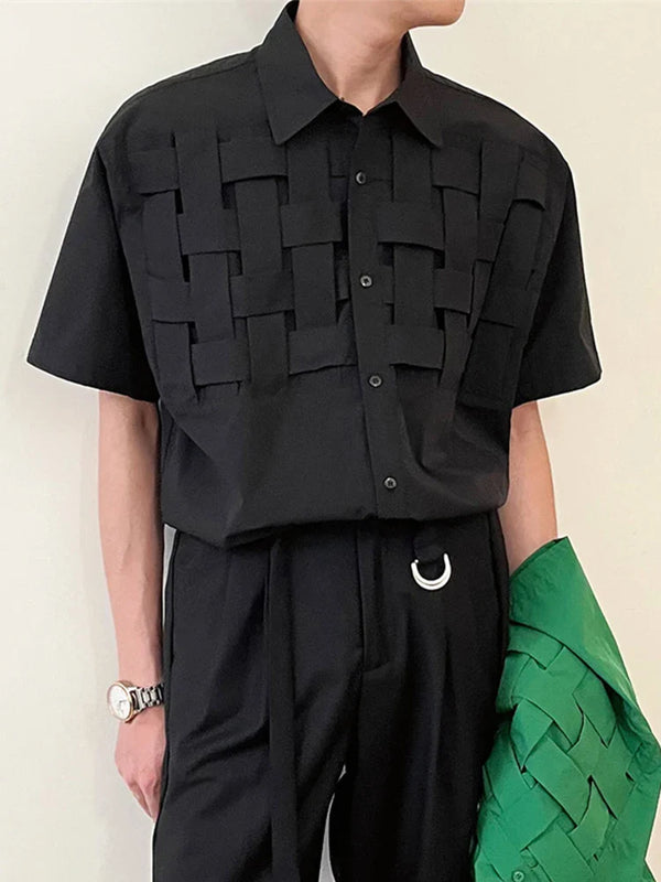 Sadcore Aesthetic drop – Summer High Street Knitting Short Sleeve Mens Shirts Luxury
