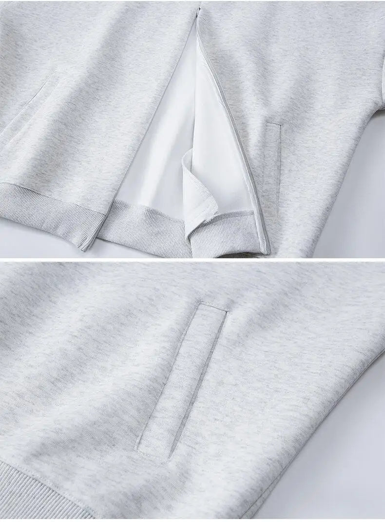 Stand Collar Half Zipper Pullover Casual Sweatshirt Men Women Streetwe