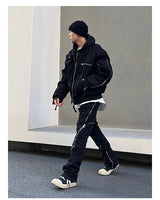retro washed denim jean pants 2023 new casual zipper open loose straight jeans hip hop y2k pants mens jeans streetwear joggers unique joggers style 4206