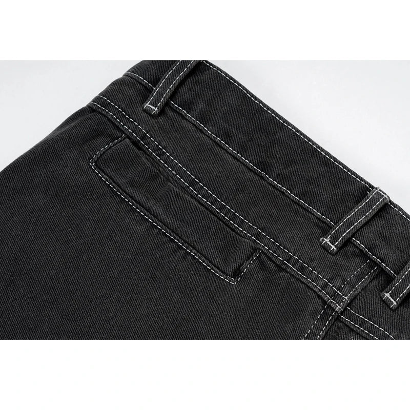 black gray gradient slim jeans floor mop flared pants high street new trendy fashionable hip hop washed vintage mens jean pants unique jeans style 916