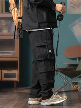 american vintage baggy cargo pants men outdoor sport military tactical sweatpants y2k straight multi pocket overalls trousers unique joggers style 479