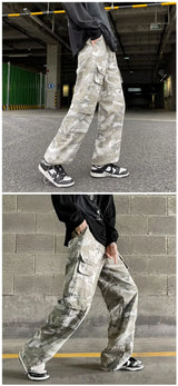 2023 new fashion side pocket camouflage baggy men cargo pants tactical clothing hip hop casual long trousers pantalones hombre unique cargo style 6035