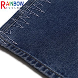 rainbowtouches 2022 brand jeans mens high street pants loose straight men jeans retro embroidery fashion mens trousers unisex unique jeans style 4503