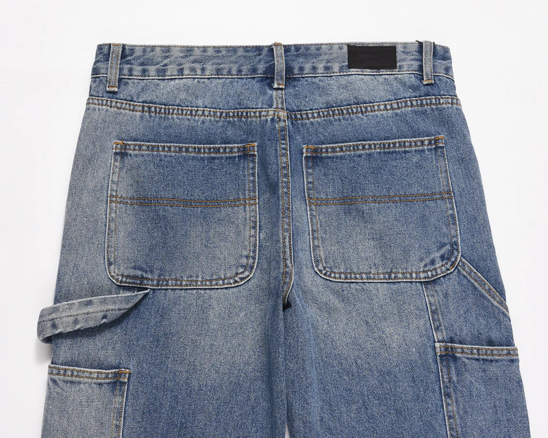 high street fashion contrast straight tube micro flared jean horn pant washing mens tassel vintage patchwork wide denim jeans unique jeans style 5011