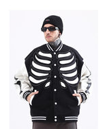 mens streetwear jacket bone skeleton baseball bomber retro coat hip hop harajuku loose oversized unisex nan fashion photo sty - variant style 493546 for streetwear fashion
