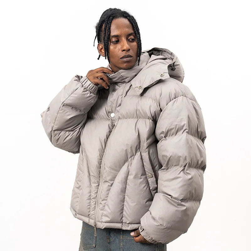 Winter hooded down jacket thickened