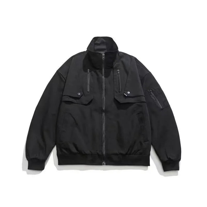 panel varsity outerwear, 2025 trend, for men, fall streetwear outfit, oversized style, layered fashion, modern aesthetic, graphic detail