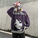 y2k knitted sweater, photo-ready sweater, cozy fashion fit, stylish street outfit, modern aesthetic appeal