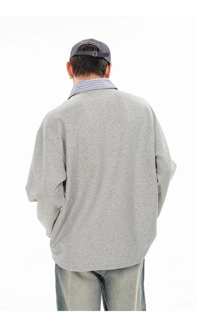 Anime Barcode glitch – Splice Stripe Collar Polo Shirts Men Streetwear Fashion Hip