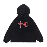 Black magic hoodie with mystical tarot and dark energy symbols