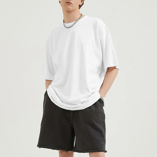 Vaporwave Chrome logo – T Shirt Men Cotton Solid Mens Summer Tshirts Oversized Tee S