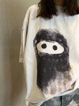 Skatercore Streetwear top – Summer Vintage Style Adf Nft Illustration Ye Doll Graffiti W