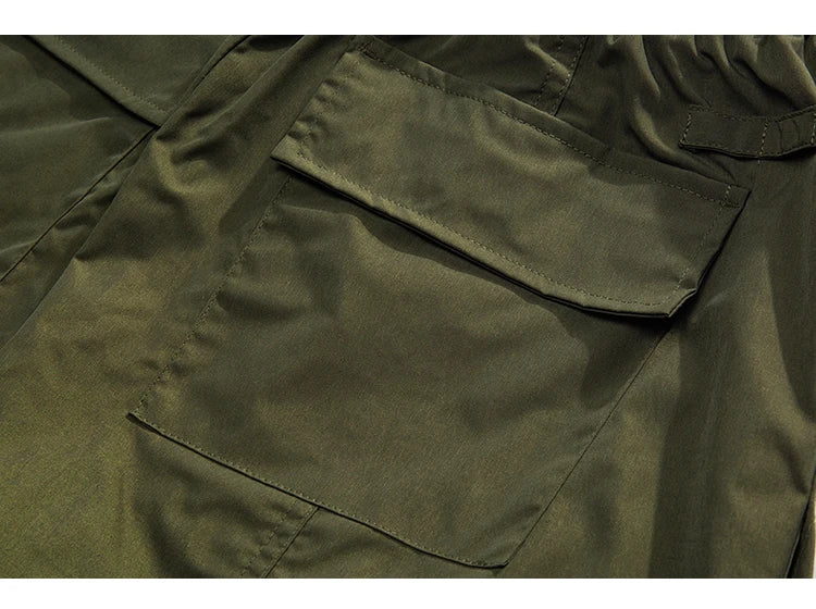 multi pocket mens wide leg straight cargo pants korean fashion track pants male casual loose mopping trousers four seasons unique cargo style 1037