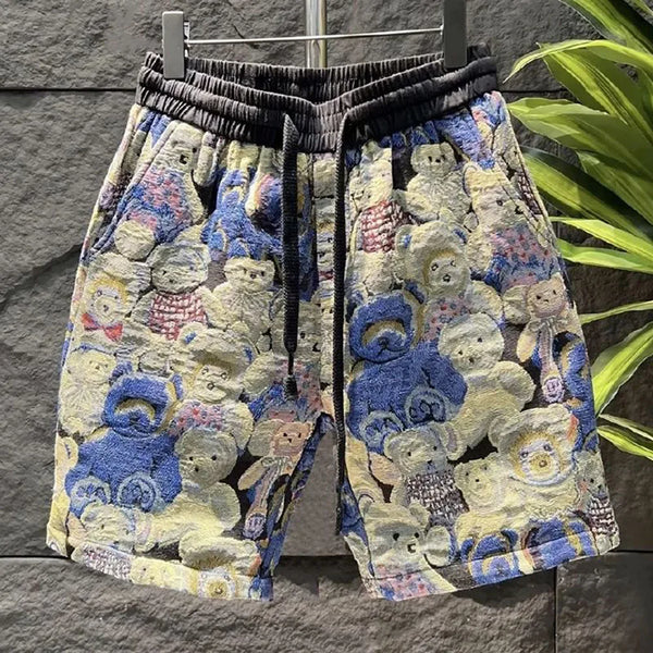 mens clothing casual shorts 2024 new fashion trend y2k bear embroidered shorts elegant high quality loose sports pants for men summer street shorts