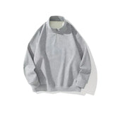 2024 New Half Zipper Design Sweatshirts For Men Autumn Y2K Vintage Stand Collar Pullover Hoodies Korean Fashion Casual