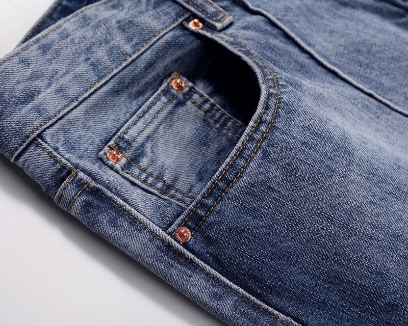 american vintage trendy deconstructed ruffled denim jeans mens flared distressed jeans pants high street straight jeans for male unique jeans style 789