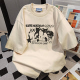 Harajuku Oversized shirt – 2024 Summer Men And Women Trendy Personalized Kitten Printed