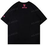 Vaporwave Graphic tee – Men Harajuku High Street T Shirt Patchwork Contrasted Raglan