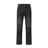 distressed hole ripped washed jeans pants for men straight retro streetwear baggy denim trousers frayed casual hip hop jean vintage washed jeans