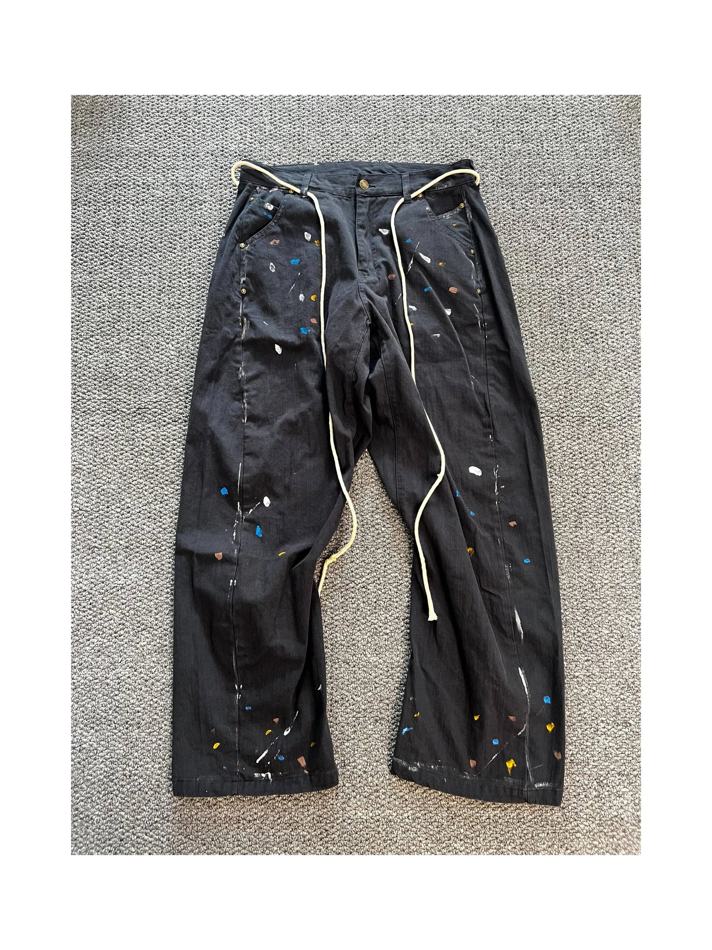high new luxury men prefab twisted 8 pockets rope adjust waist ink comfortable cotton parkour sweat casual pants sweatpants 708 casual joggers