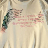 Trapwear Crying angel – American Retro Street Butterfly Print Graphic T Shirt Summer