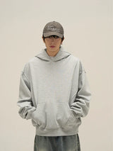 Black oversized hoodie with ghostly gothic details