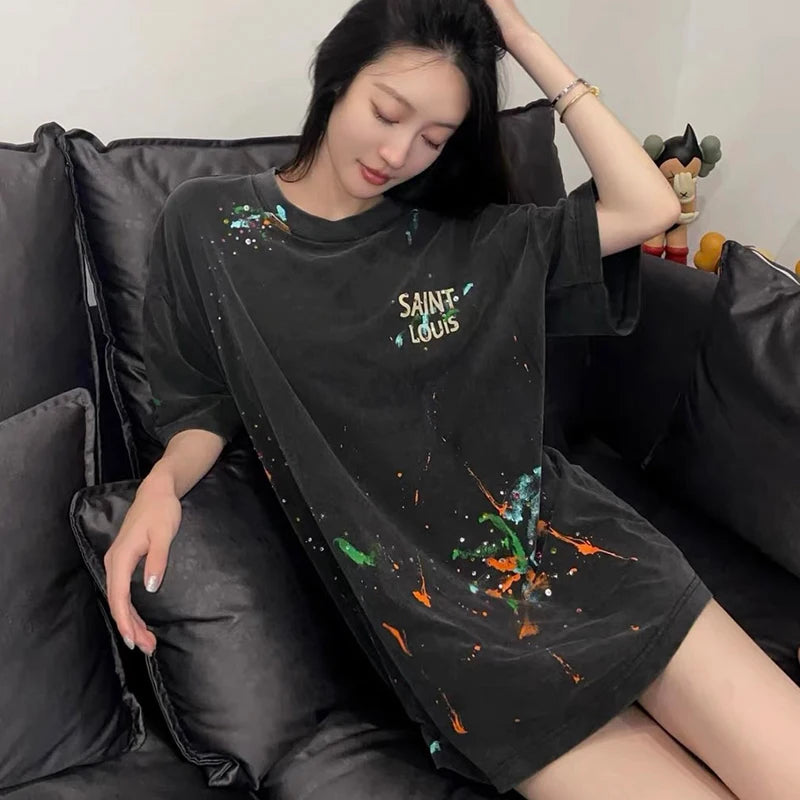Y2K Graphic Tee – 2024Ss Saint Louis T Shirts Men Woman Good Quality Cotton Lo – Urban Streetwear for Men & Women