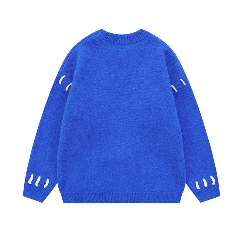 "Blue Face" Unisex Men Women Graphic Streetwear Sweater Daulet Apparel