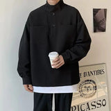 2023 Summer New Light Luxury Fashion Men's Half-high Collar Shirt Jacket Bottoming Shirt Boutique Clothing Simple Style