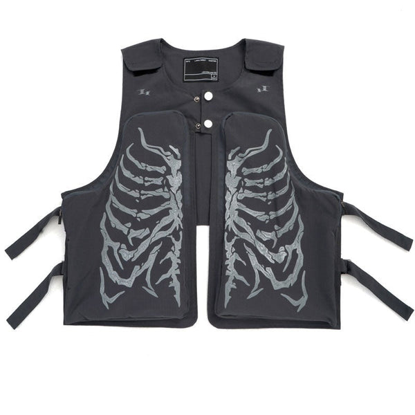 "Gothic Skeleton" Unisex Men Women Streetwear Vest Daulet Apparel