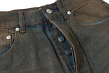Oil Wax Coating Distressed Silhouette Jeans for Men and Women Washed Streetwear Baggy Denim Trousers Oversized Ropa Hombre Cargo