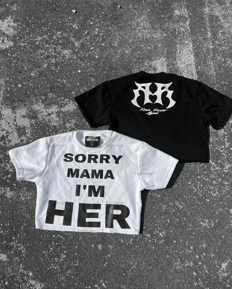 Sadcore Oversized shirt – American Fashion Trend Brand Letter Pattern Oversized T Shir